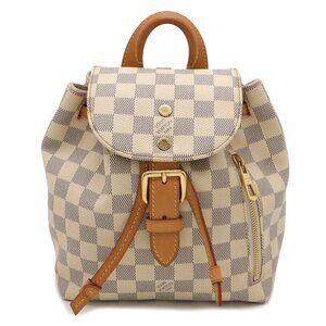 Authentic Louis Vuitton Damier Azur Sperone BB Backpack Shoulder Bag White Pink